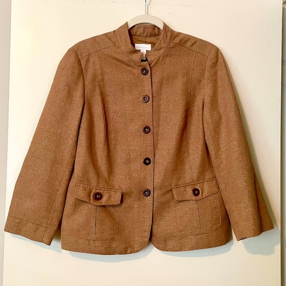 Charter Club Jackets & Blazers - Charter Club Cropped Blazer - Champagne Gold Metallic - Size 10